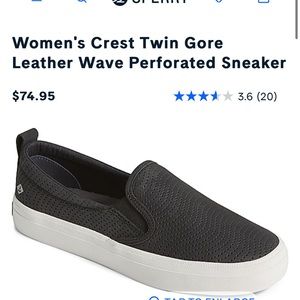 Sperry Women's Crest Twin Gore Leather Wave Perforated Sneaker